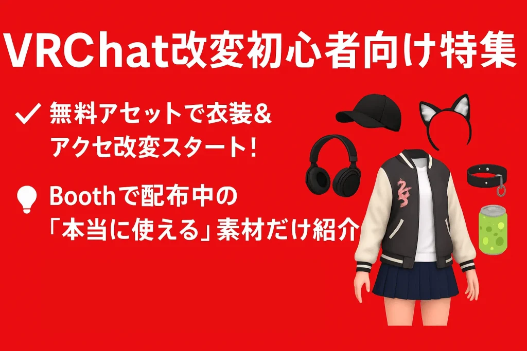 【2026年版】VRChat改変におすすめの無料アセット5選のアイキャッチ画像です